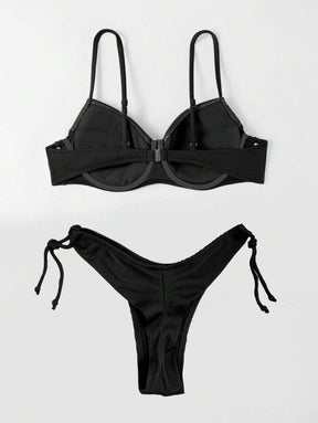 Biquíni Liso de Tecido Canelado - Maviele