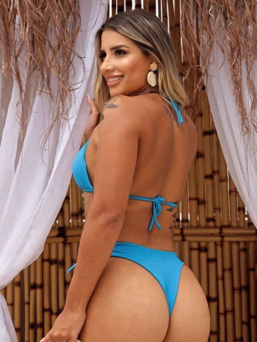 Biquini Cortininha Canelado - Maviele