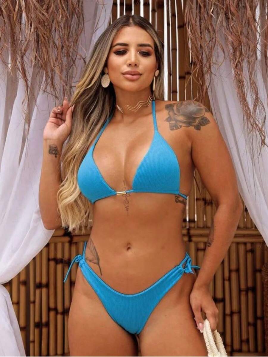 Biquini Cortininha Canelado - Maviele