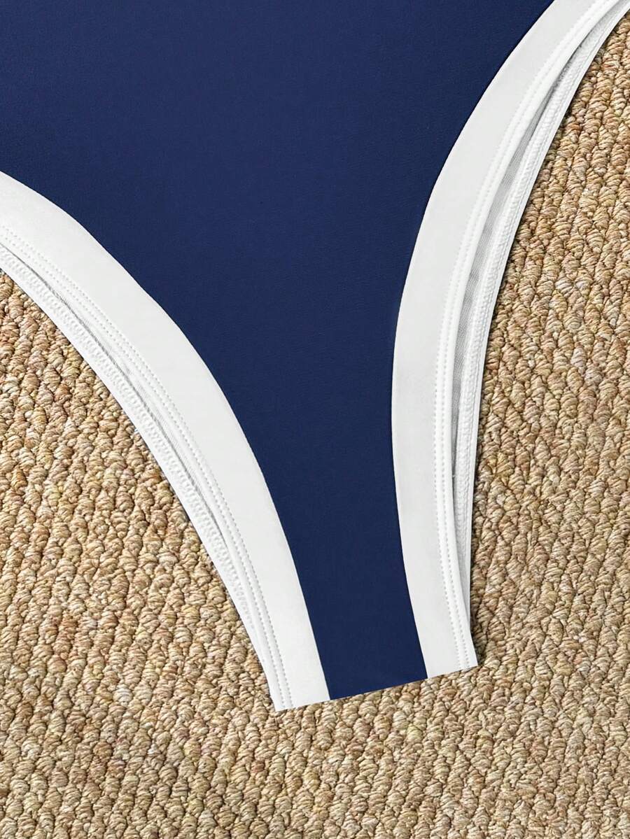 Maiô de Alça Única de Cor Sólida Ajustável