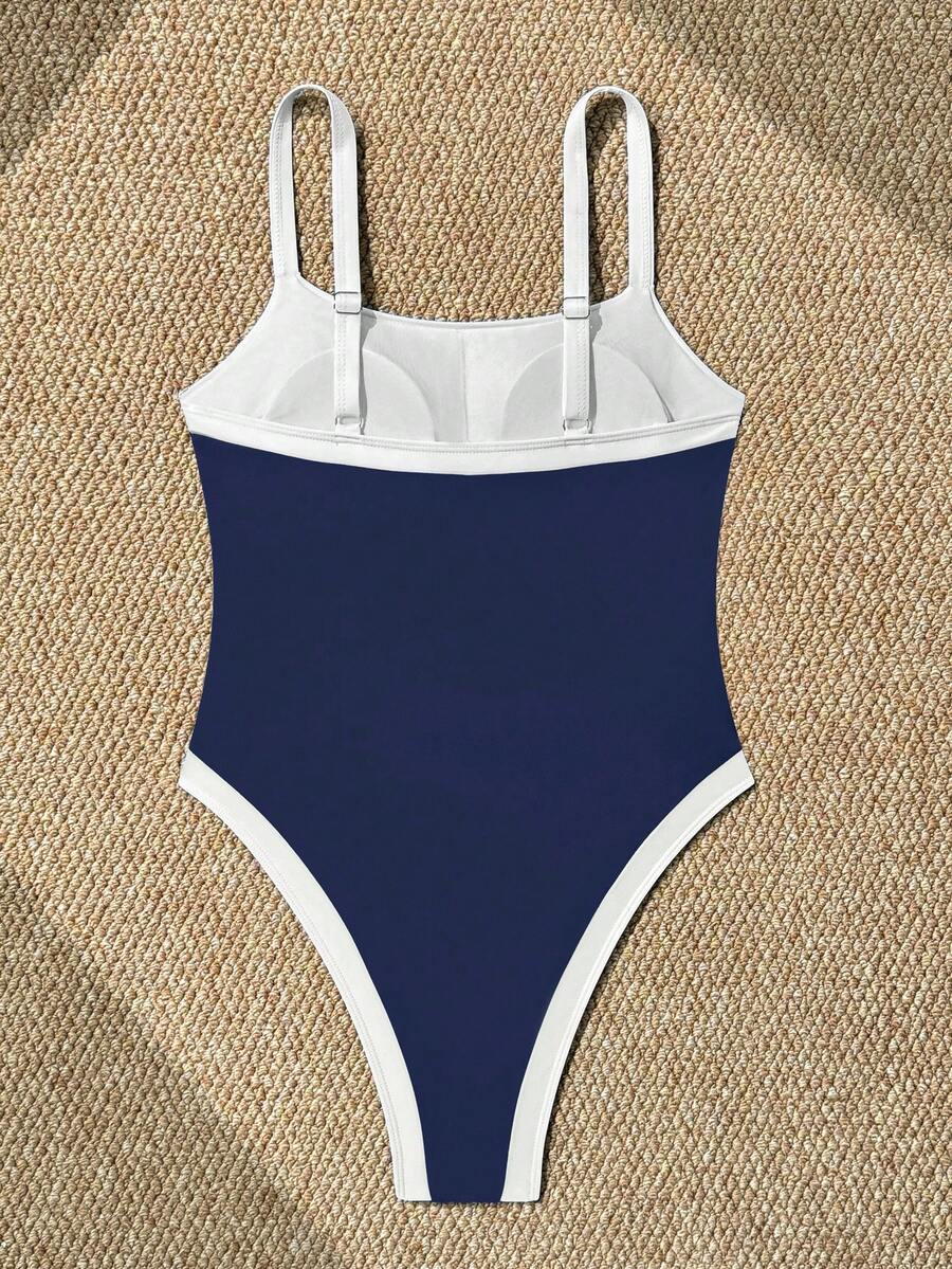 Maiô de Alça Única de Cor Sólida Ajustável