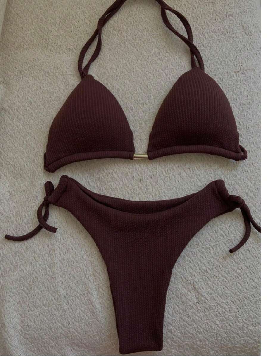 Biquini Cortininha Canelado - Maviele