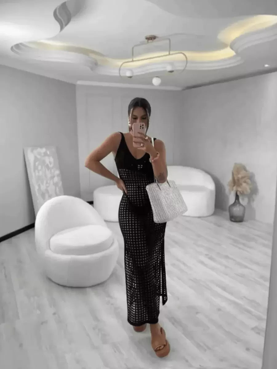 vestido saída de praia longa crochê - Maviele