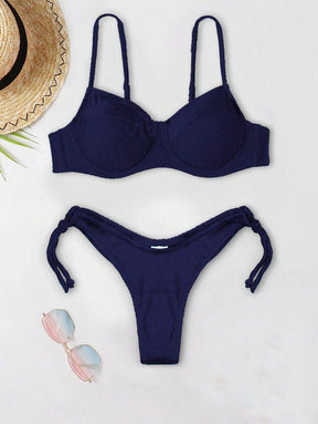 Biquíni Liso de Tecido Canelado - Maviele