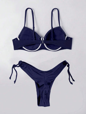 Biquíni Liso de Tecido Canelado - Maviele