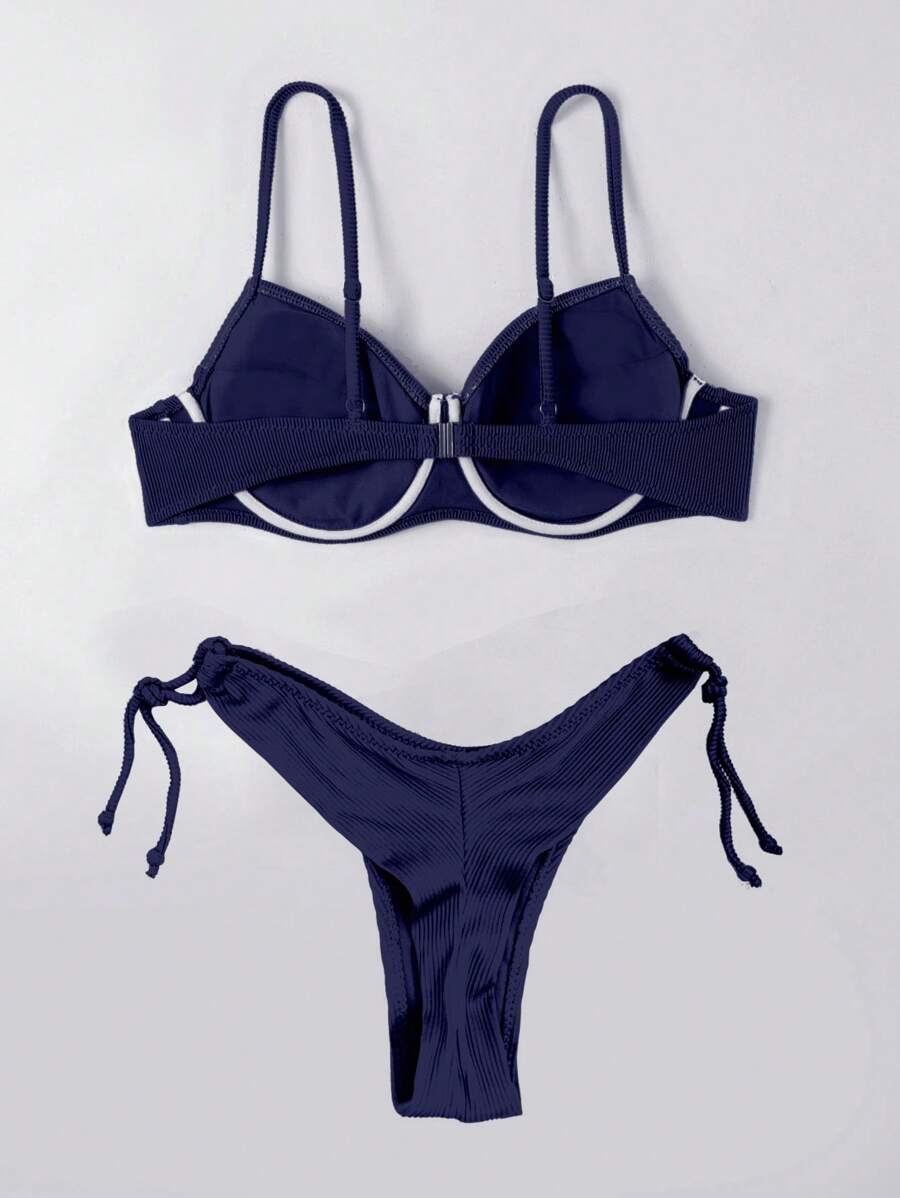 Biquíni Liso de Tecido Canelado - Maviele