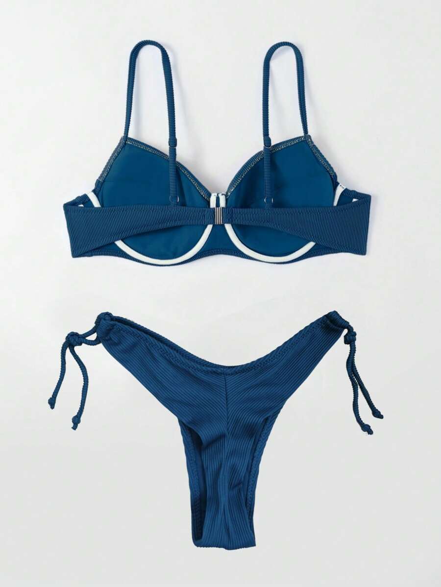 Biquíni Liso de Tecido Canelado - Maviele