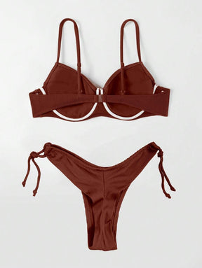 Biquíni Liso de Tecido Canelado - Maviele