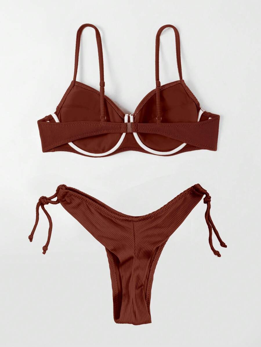 Biquíni Liso de Tecido Canelado - Maviele