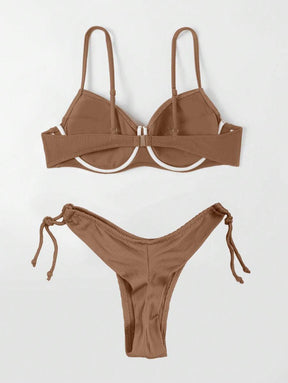 Biquíni Liso de Tecido Canelado - Maviele