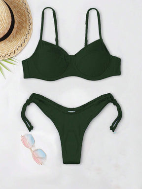 Biquíni Liso de Tecido Canelado - Maviele