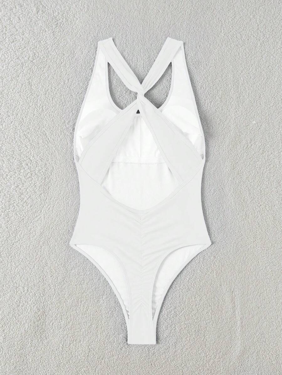 Maiô Sólido Torcido Franzido - Maviele