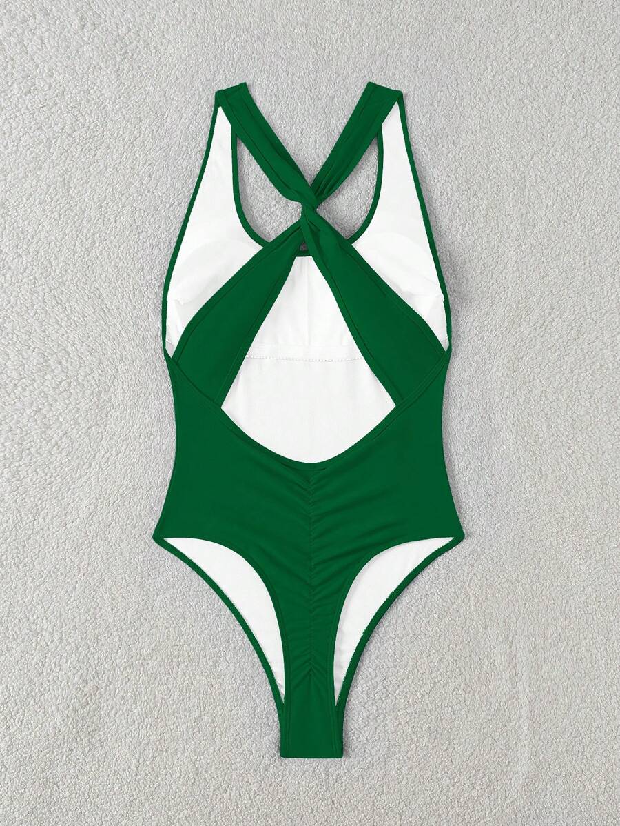 Maiô Sólido Torcido Franzido - Maviele