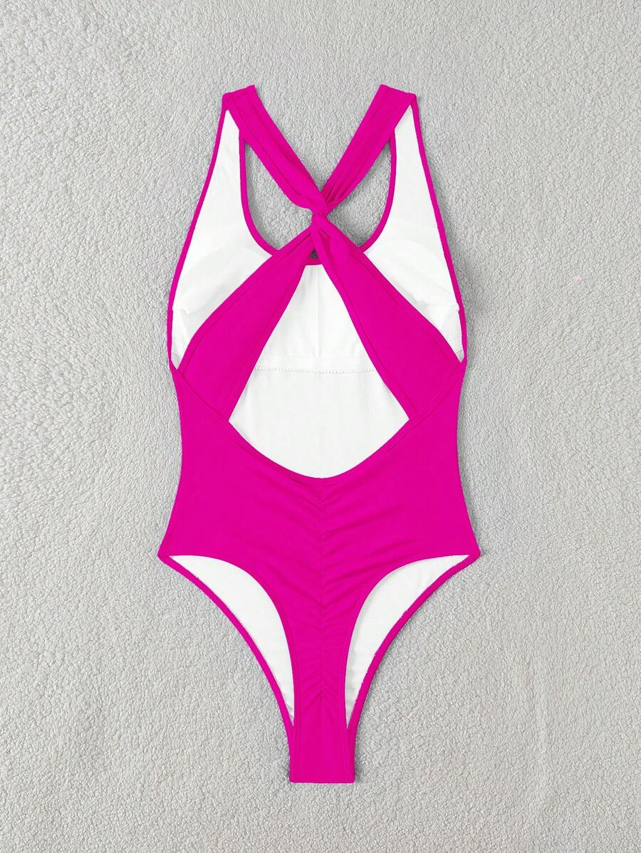 Maiô Sólido Torcido Franzido - Maviele