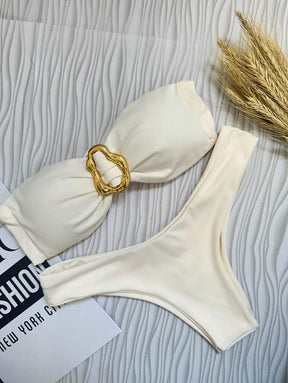 Biquíni Bege Asa Delta com Bojo Removível – Praiar