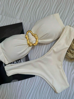 Biquíni Bege Asa Delta com Bojo Removível – Praiar