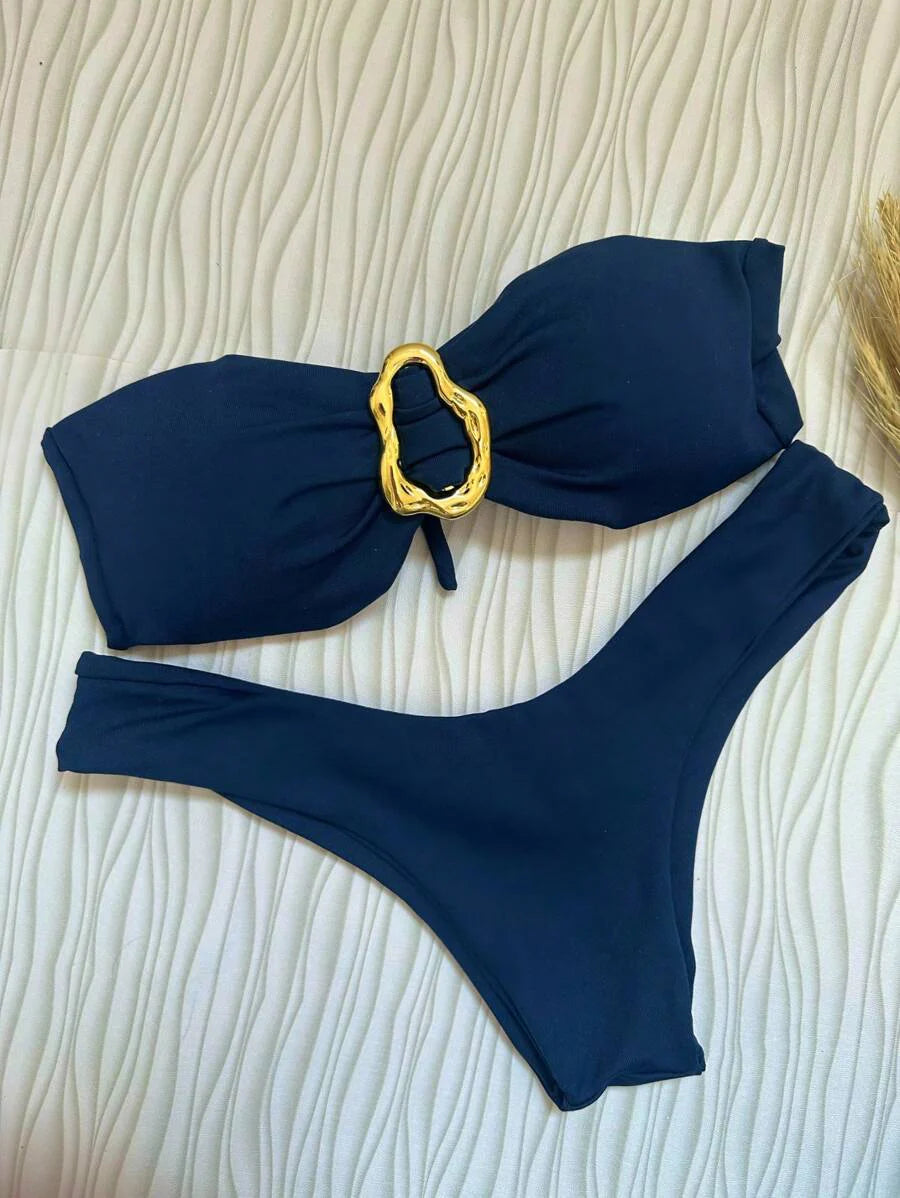 Biquíni Bege Asa Delta com Bojo Removível – Praiar