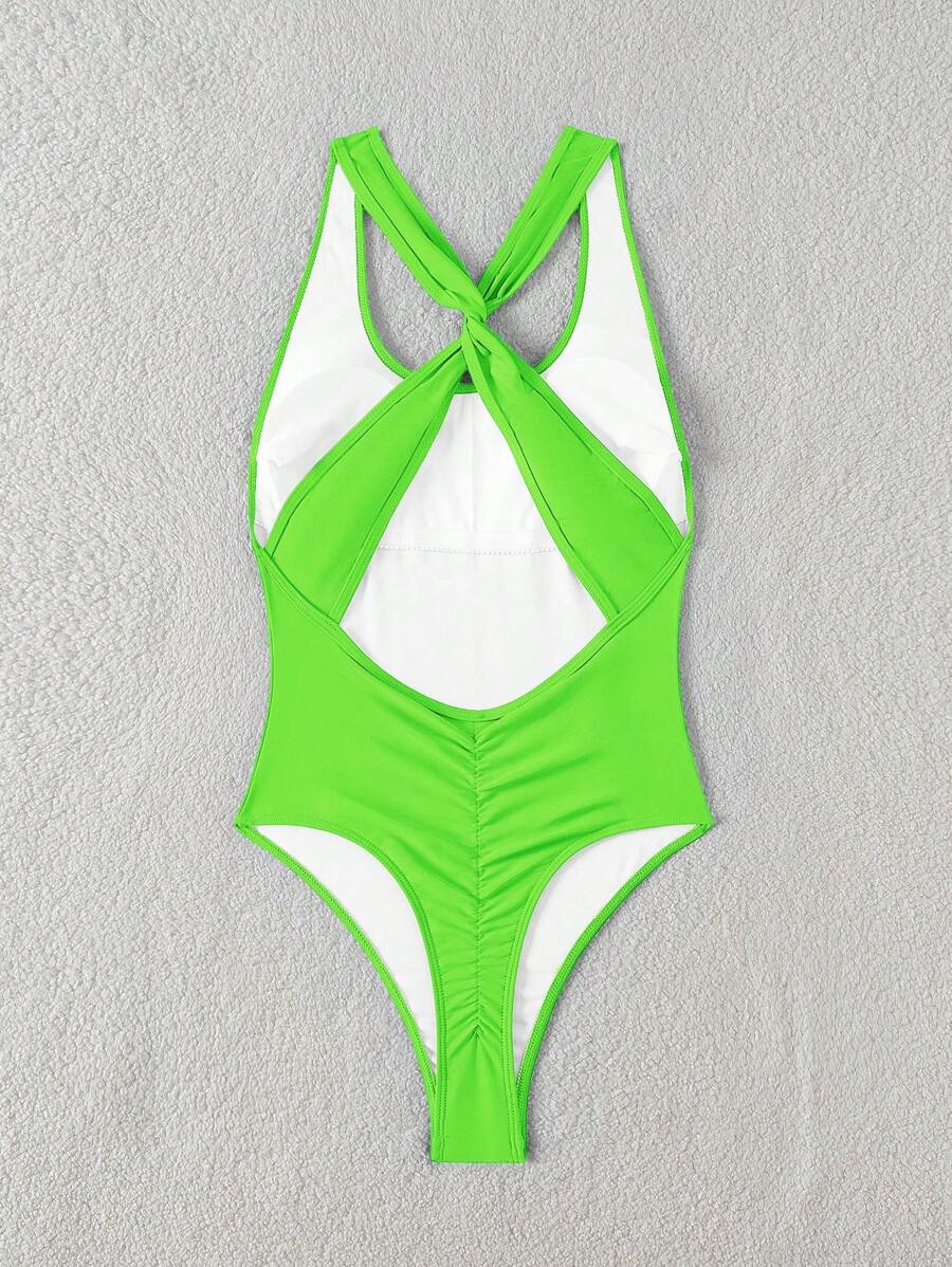 Maiô Sólido Torcido Franzido - Maviele