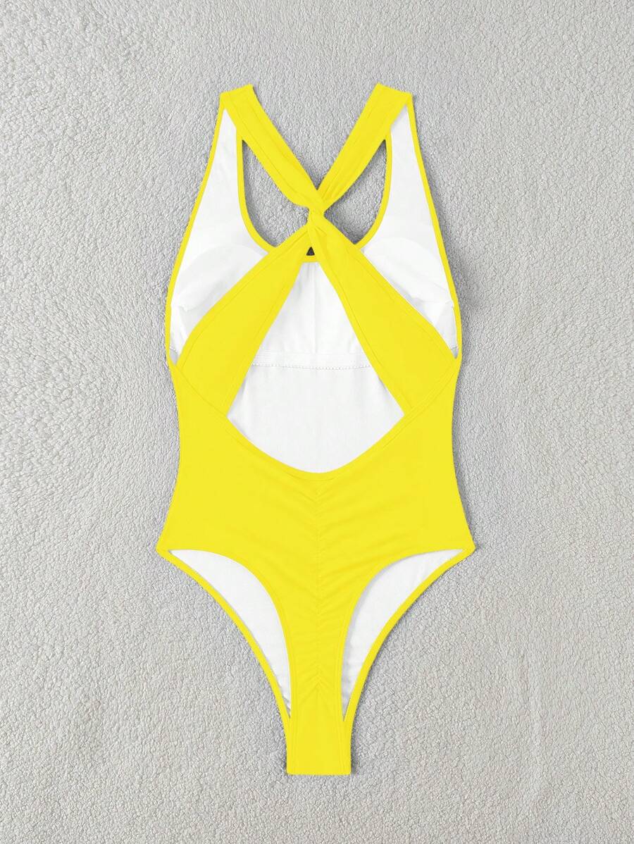 Maiô Sólido Torcido Franzido - Maviele