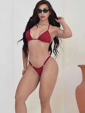 Biquíni de Fita Para Bronze Sexy com Alça Fina Ajustável e Fio Dental Marquinha