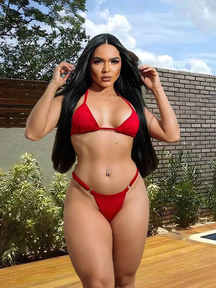 Biquíni de Fita Para Bronze Sexy com Alça Fina Ajustável e Fio Dental Marquinha