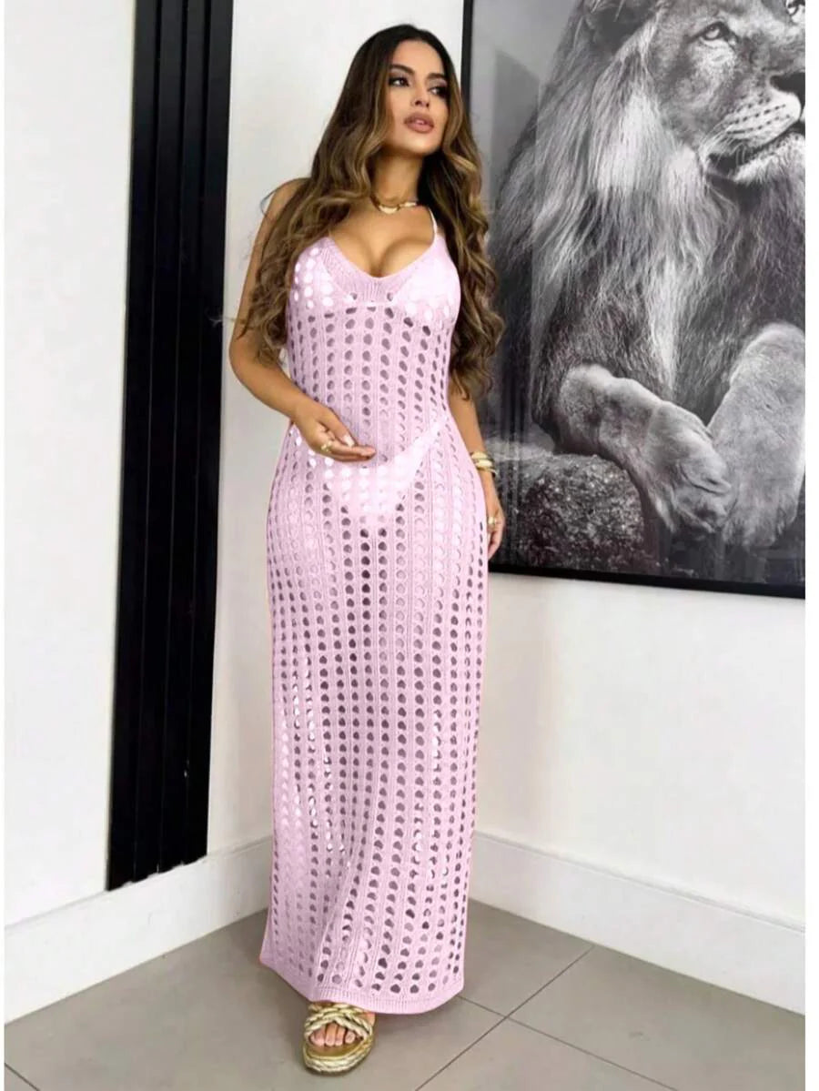 vestido saída de praia longa crochê - Maviele