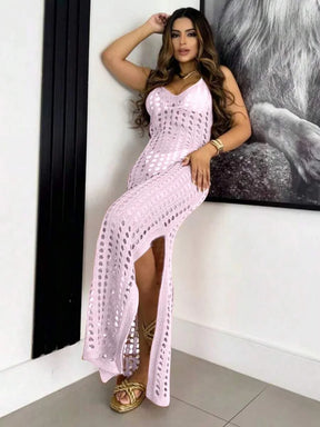 vestido saída de praia longa crochê - Maviele