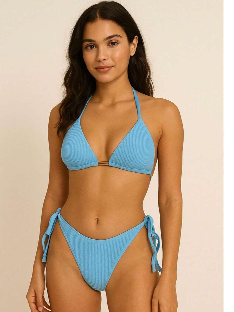 Biquini Cortininha Canelado - Maviele