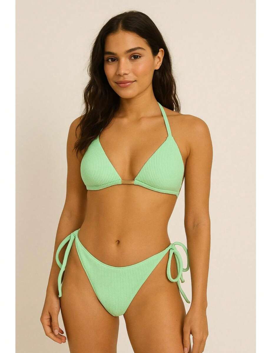 Biquini Cortininha Canelado - Maviele