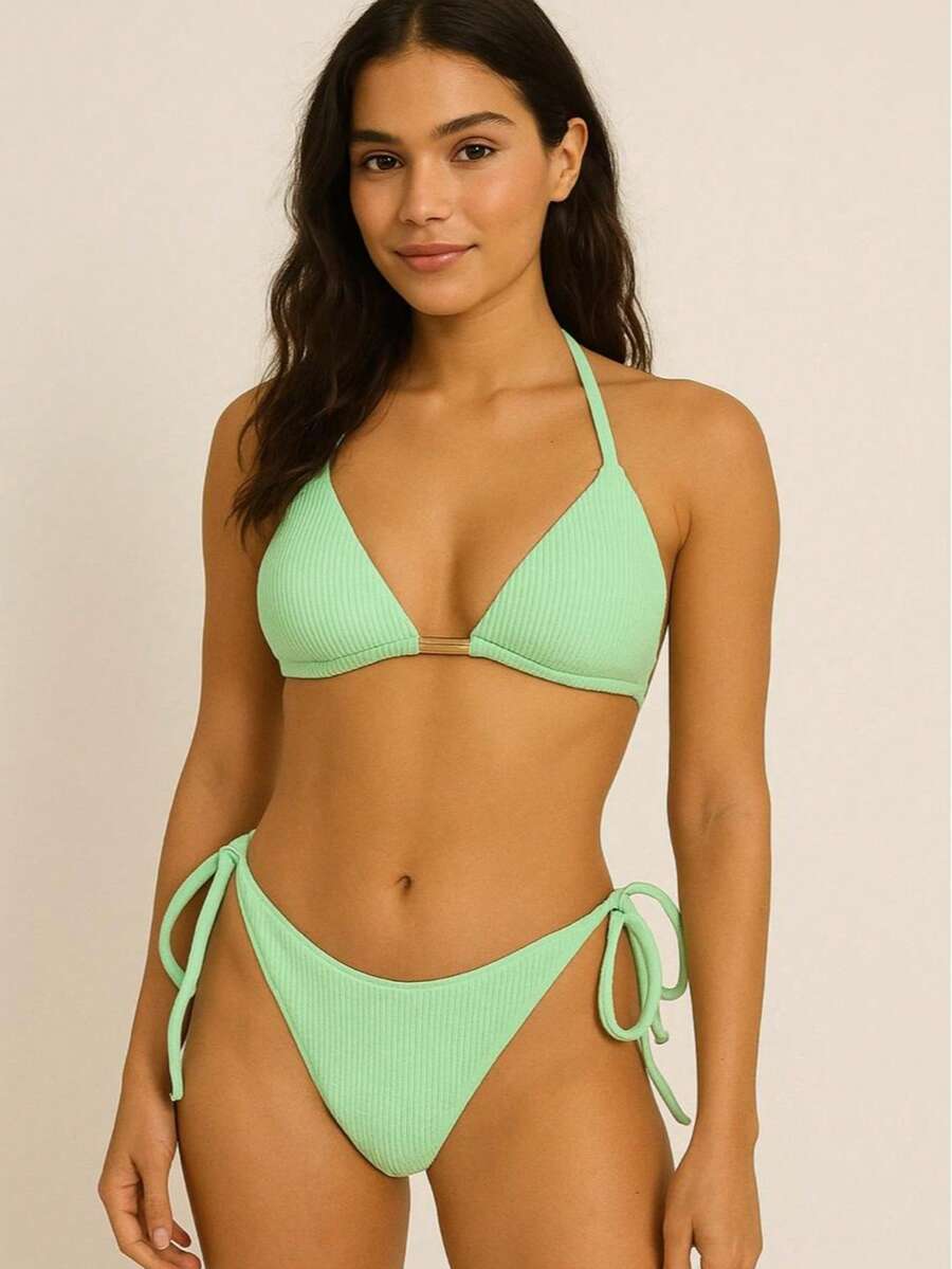 Biquini Cortininha Canelado - Maviele