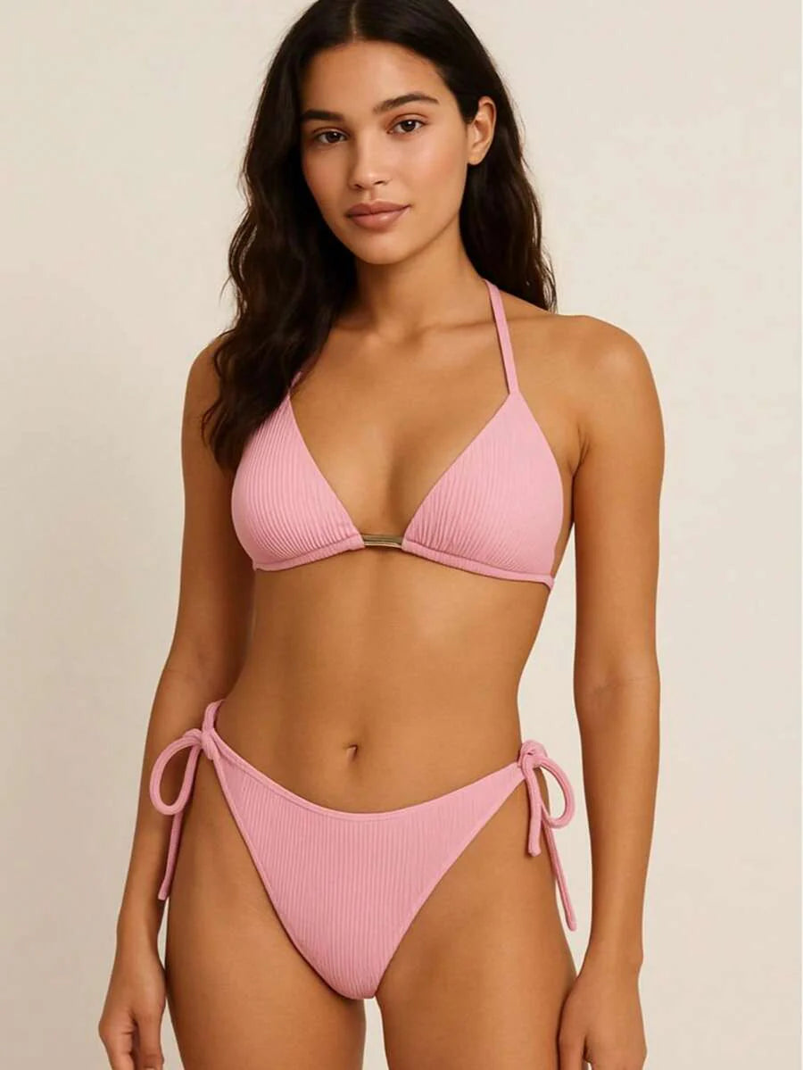 Biquini Cortininha Canelado - Maviele