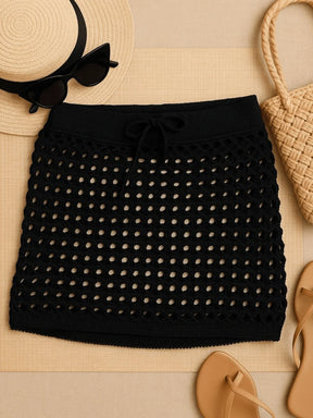 Saída de Praia Saia Curta Crochet -  Maviele