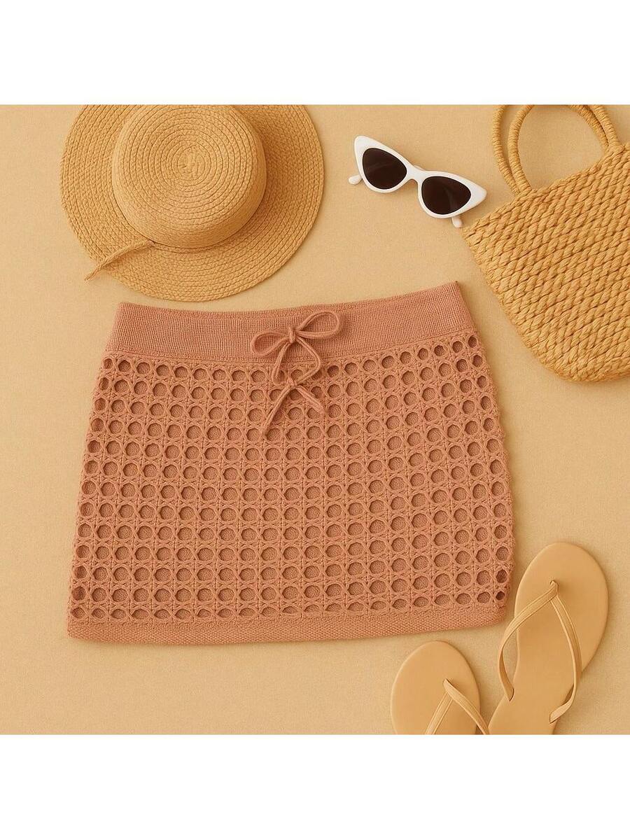 Saída de Praia Saia Curta Crochet -  Maviele